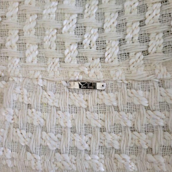 Textured Cream Dress Coat /Long Jacket  Size PS - Picture 3 of 8